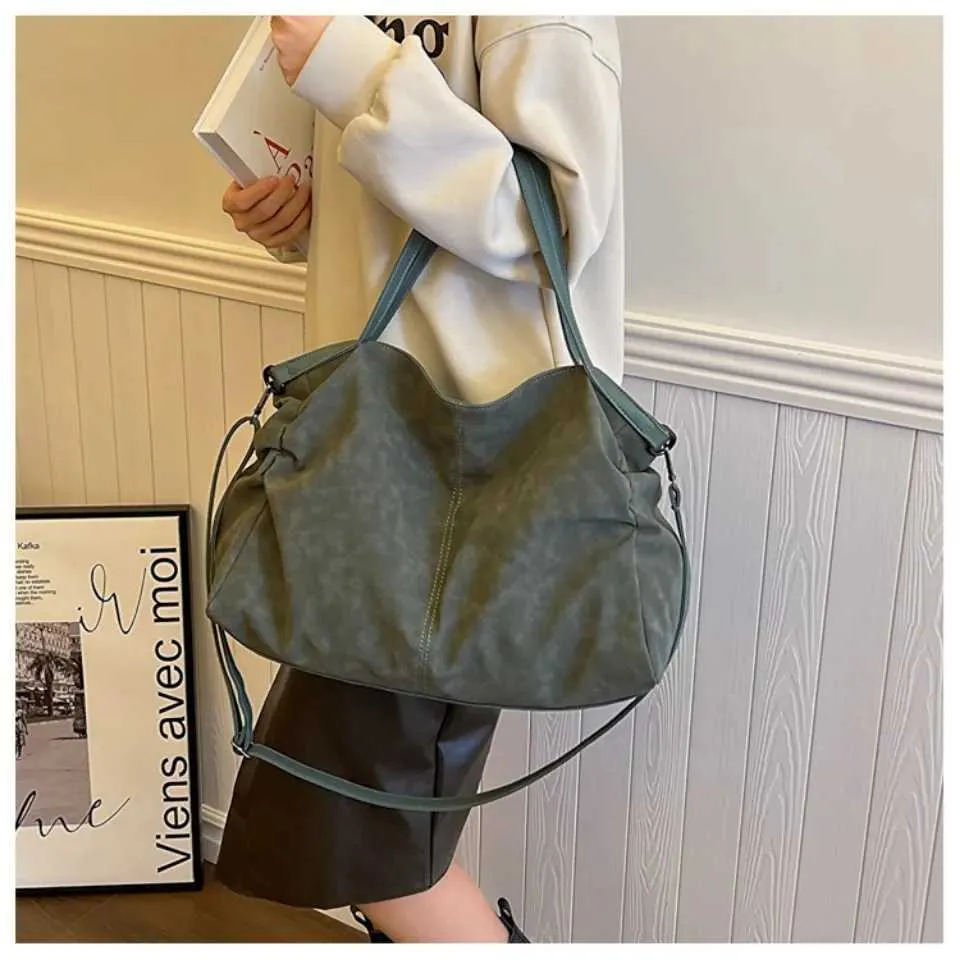 Borsa a tracolla vintage classica retrò alla moda in morbida pelle PU casual con tracolla singola, grande capacità_voghion.com