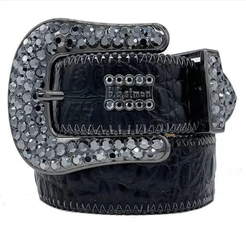 Designer Bb Belt Simon Övek Férfi Női Fényes gyémánt öv fekete Kék fehér többszínű bling strasszokkal mint_voghion.com