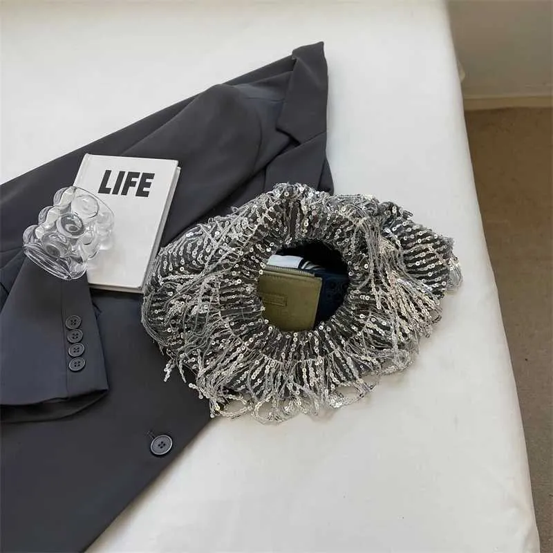 Borsa a tracolla con paillettes da donna elegante borsa a mano_voghion.com