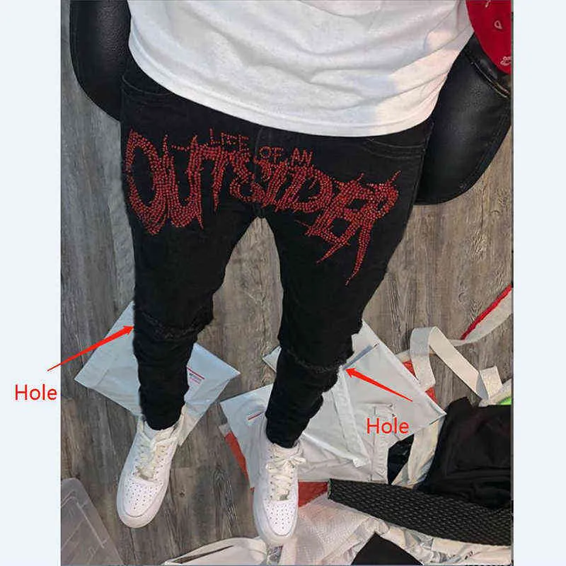 Nouveau jean noir pour homme, jogging rétro, taille haute, design skinny, troué, chaud, drilg, extensible, petits pieds, pantalon en denim délavé_voghion.com