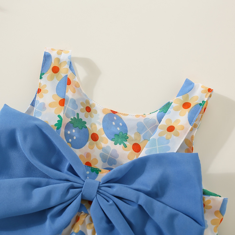 Robe d'été pour bébé avec nœud et fraise, jolie robe pour enfants, vêtements de plage pour enfants avec chapeau_voghion.com