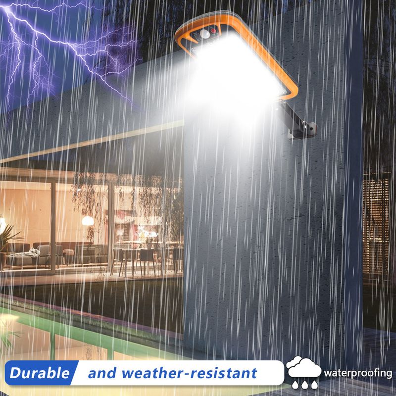 Lampe de jardin à LED super brillante à détection humaine intégrée à l'énergie solaire, éclairage mural domestique avec télécommande_voghion.com