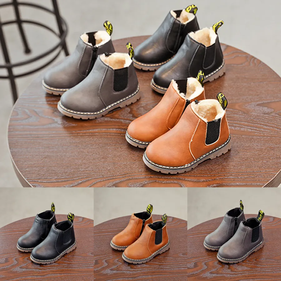 Children Fashion Kids Autumn Winter Soft Leather Toddler Riding Boys Ankle Boots Girls Kidsnest Casual Shoes Size 21 -_voghion.com
