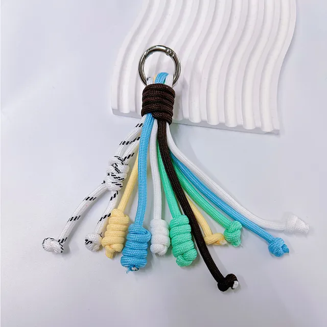 Korean Stylish Rainbow Rope Pendant Chain Jewelry Strap Handmade Landyard Accessrioes Keyring Bag Women Phone Hanging_voghion.com