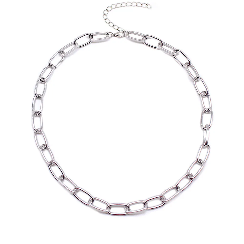 Chains Chain Necklaces Thick Toggle Clasp Gold Sier Mixed Linked Circle Necklace Women Minimalist Choker Neck Lace Punk_voghion.com
