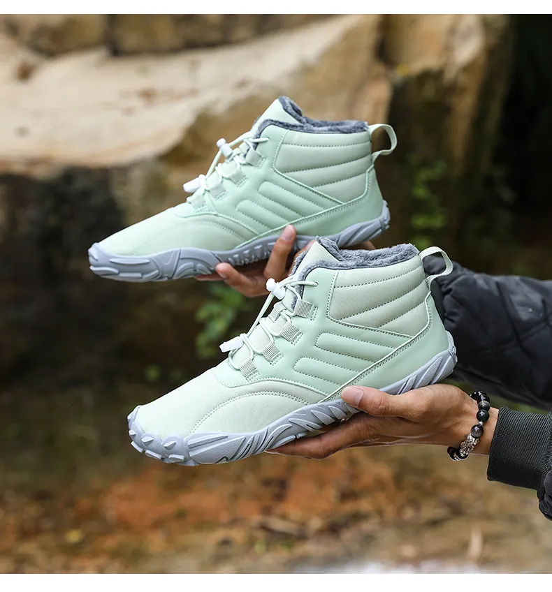 Outdoor-Schneestiefel für Herren im Winter, rutschfest, wasserdicht, Veet und warme Baumwollschuhe für Damen, Barfuß mit dicker Sohle_voghion.com