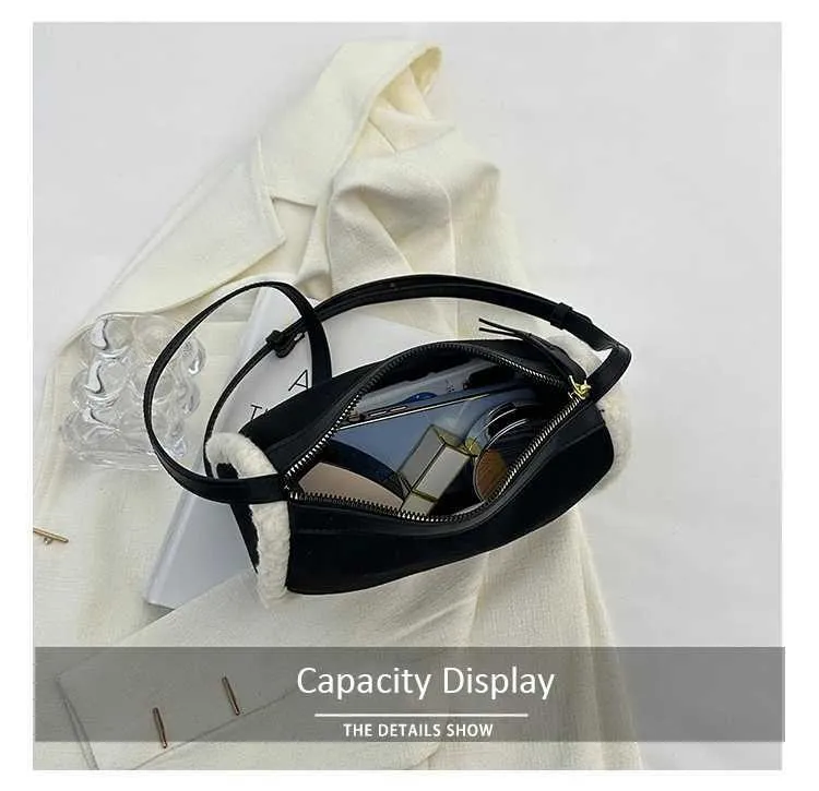 Women Retro Suede Crossbody Solid Patch Lamb Fleece Casual Shoulder Bags Female Commute All-match Messenger Pillow_voghion.com