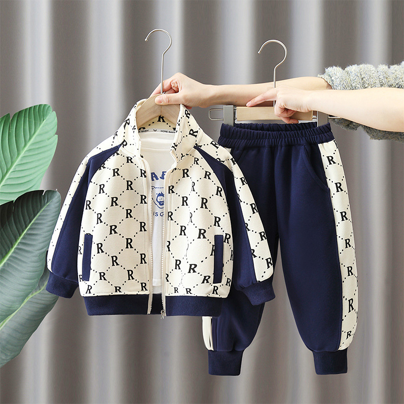 Mother & Kids Boys Sports Suit Handsome Fashion Two Piece Suit