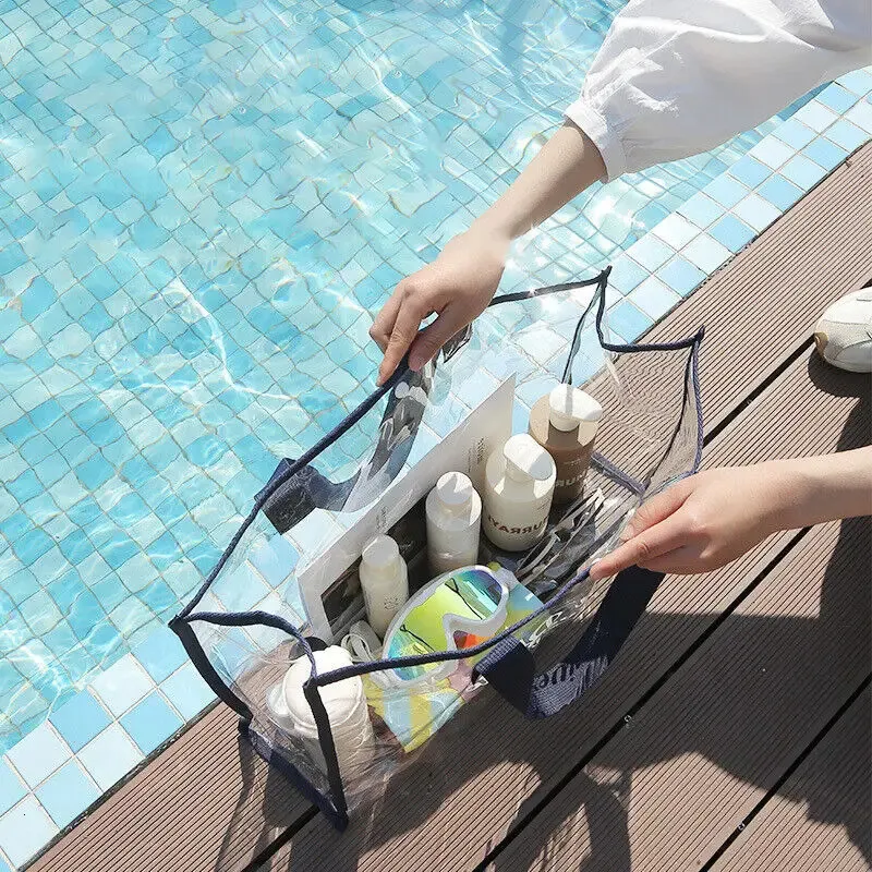 Clear Pvc Beach Bag Versatile Women Tote Shoulder Bag Waterproof_voghion.com