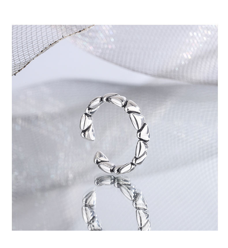 Bolu Jewelry Anello in argento puro serie S vecchia, design piccolo e versatile, anello per finger food aperto personalizzato_voghion.com