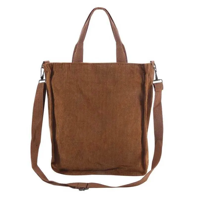 Sac à dos étudiant rétro en velours côtelé chaud Fem toile shopping avec sac extérieur 2024 nouvel article Y241109_voghion.com