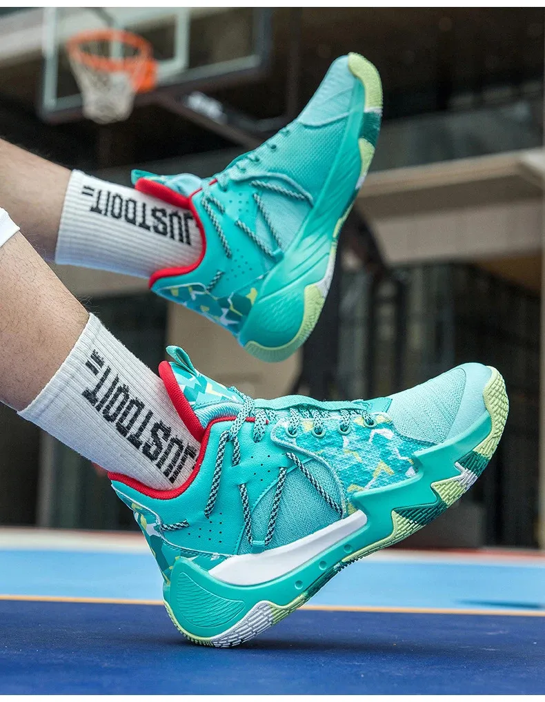 Siatkowe czarne męskie trampki Cut Mid damskie amortyzowane antypoślizgowe buty do koszykówki na zewnątrz buty sportowe_voghion.com