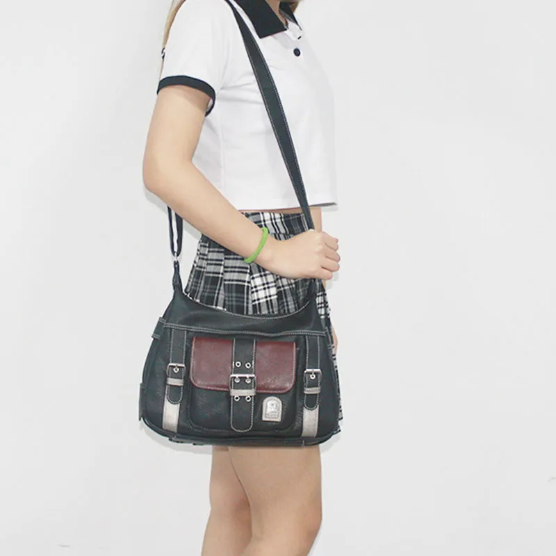 Yogodlns Retro Patchwork Schulter Für Frauen Weiche Leder Crossbody Cool Girl Messenger Bag Shopping Handtasche Handtasche Bolsa_voghion.com