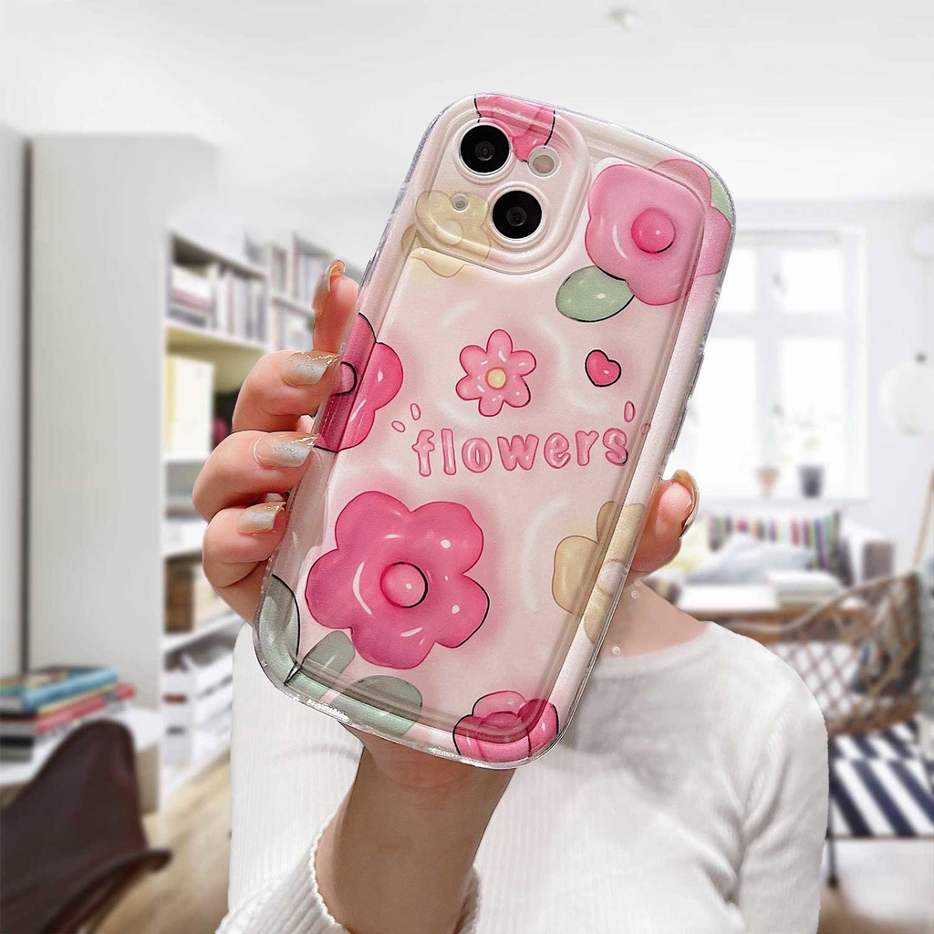 Blødt telefoncover med røde blomster til xiaomi modeller_voghion.com