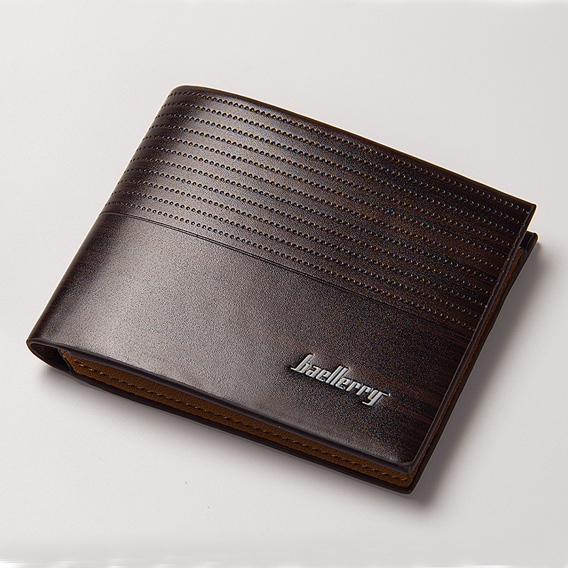 baellerry new casual men's wallet horizontal striped embossed wallet multi-card slot wallet manufacturer wholesale_voghion.com