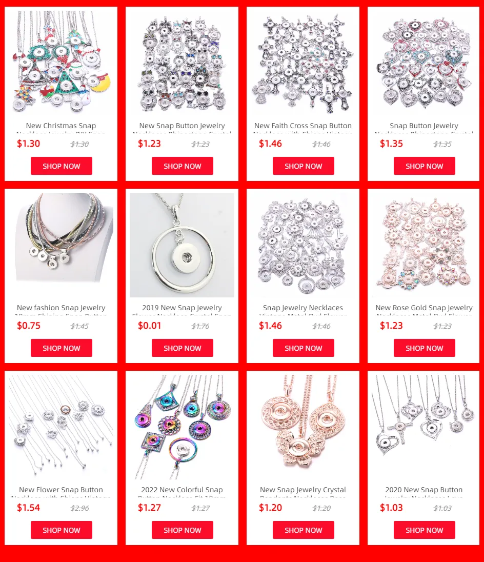 Catene Boom Life Collana Catena Libera Cristallo di Boemia 18mm Bottone a Pressione Ciondolo Orologi Donna Accessori 031106_voghion.com