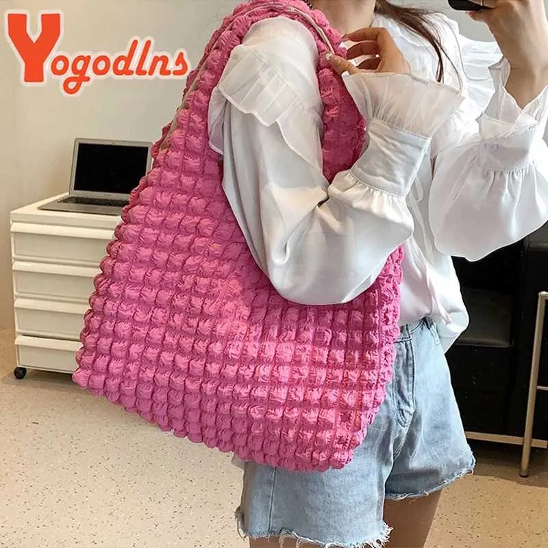Ydlns Été Plissé Nuage Femelle Bonbon Couleur Grande Capacité Sac À Bandoulière Sacs À Main Shopping Filles Pochette Fourre-Tout_voghion.com