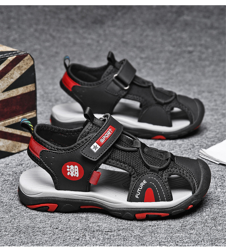Sandalen mit Kopf für Kinder, Collision Hollow Out 2024 Sommer Student Anti-Rutsch-Strandschuhe für Mädchen mit weicher Sohle_voghion.com