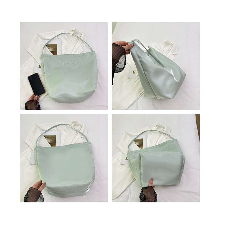 Korean Version Of The New Silk Double-sided Women's Handbag Design Shoulder Ins Casual Commuting Bucket Bag_voghion.com