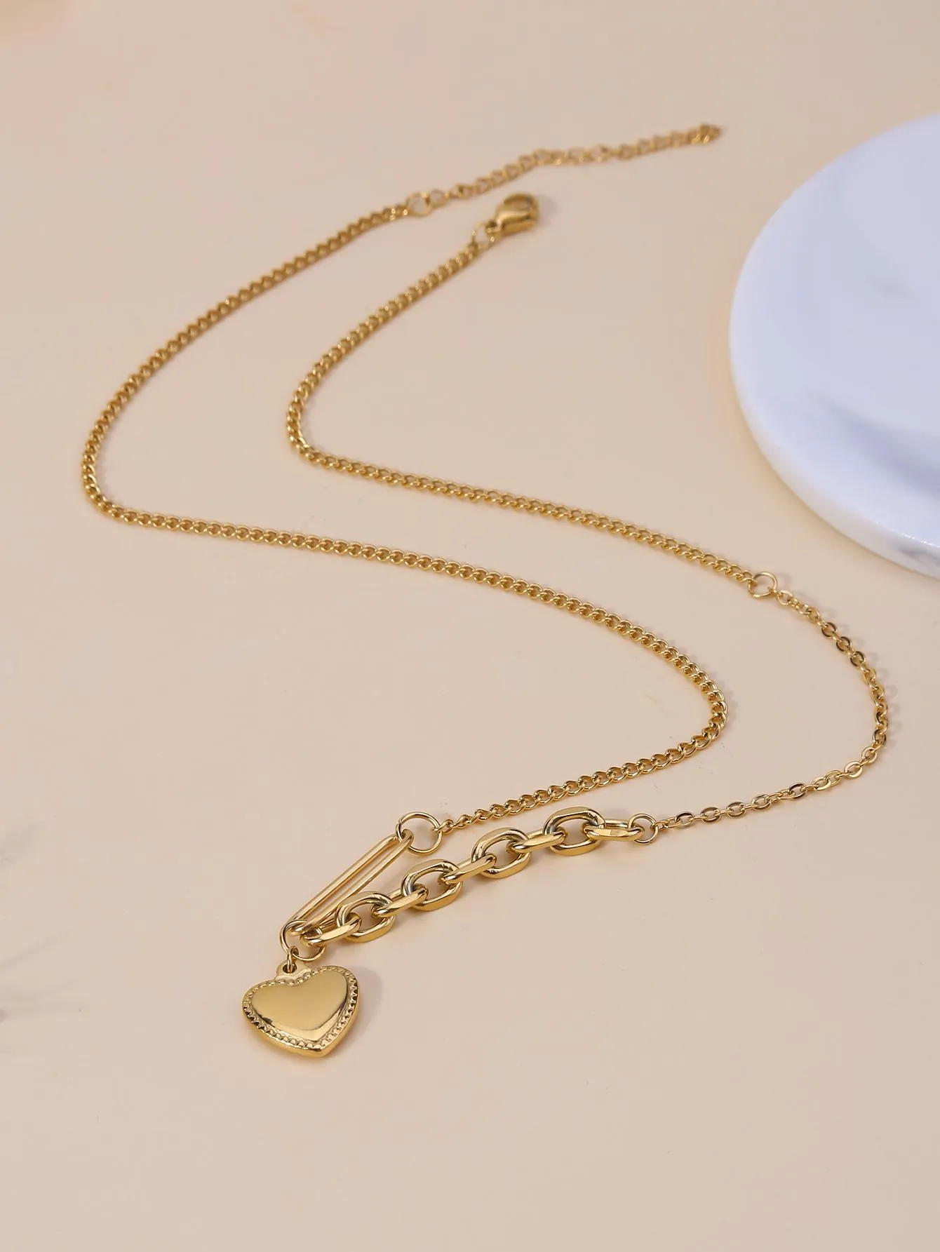 Chains Fashionable Stainless Steel Simple Pearl Chain Necklace Dating Office Workers Mother's Day Gift_voghion.com
