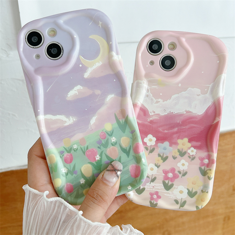 Shockproof Phone Case With Purple Flowers For Iphone Compatible_voghion.com