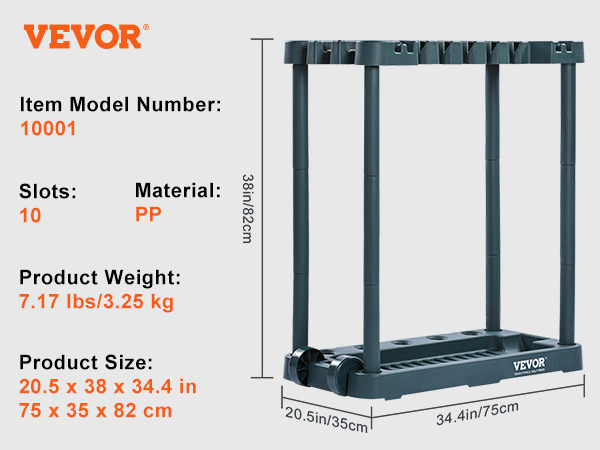 Long-Handled Garden Tower Garage Tool/Rake/Bro Storage, 10 Yard And Tool Hold For Rack Organization Organizer, Tool Slots,_voghion.com