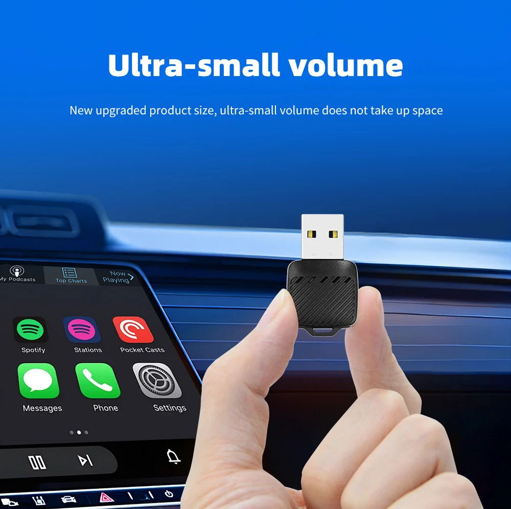 2-in-1 kabelloser CarPlay- und Android-Auto-Adapter, Kfz-Dongle mit automatischer Verbindung, Plug & Play für iPhone und Android-Geräte (werkseitig verkabelt)._voghion.com