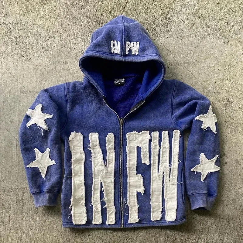 Herren Y2k Casual Retro Gothic Hoodies Europäische und amerikanische Buchstabenstickerei Übergroßer Hoodie Damen Y2K High Street Paarmantel Retro Loose_voghion.com