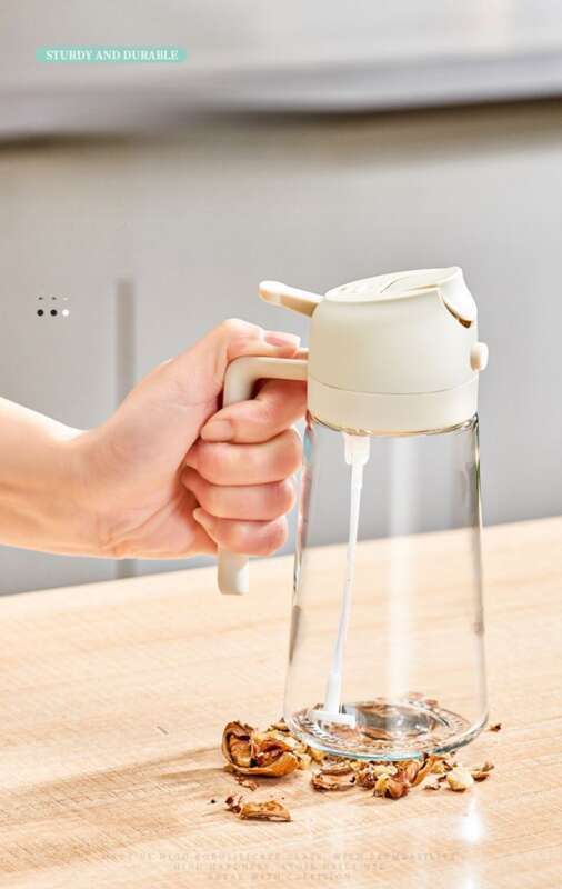 Oil Can Kitchen Household Glass Pouring Dual-use Air Fryer Spray Bottle Automatic Opening And Closing Oil Pot_voghion.com