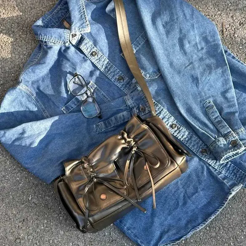 Sac à main et portefeuille de créateur pour femme 2024 Nouveau sac à bandoulière pliable en cuir PU vieilli Y241216_voghion.com