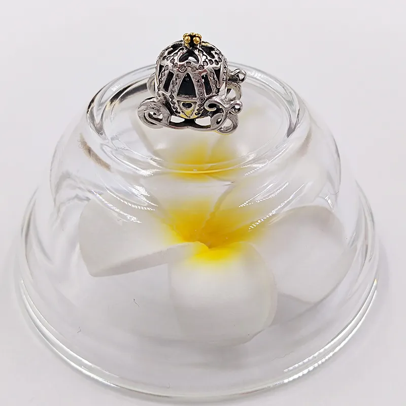ciondoli gioielli originali bracciali in oro per donna kit di perline in argento sterling set Disney Cinderella Pumpkin Sier Charm con 14K e cubico_voghion.com