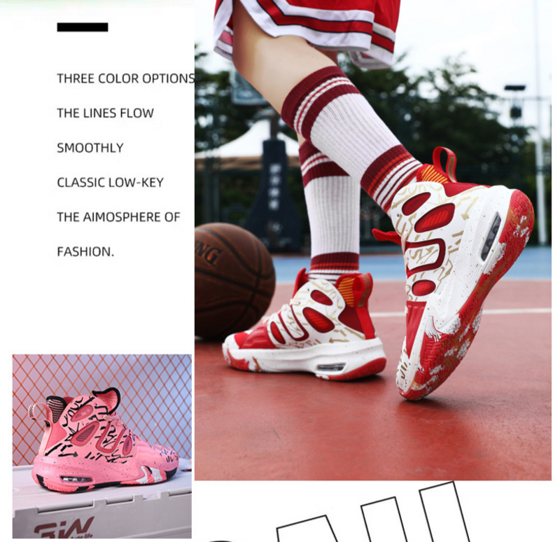 Pratici stivali da combattimento alti da basket Kobe, scarpe sportive antiscivolo resistenti all'usura, assorbimento degli urti da parte degli studenti_voghion.com