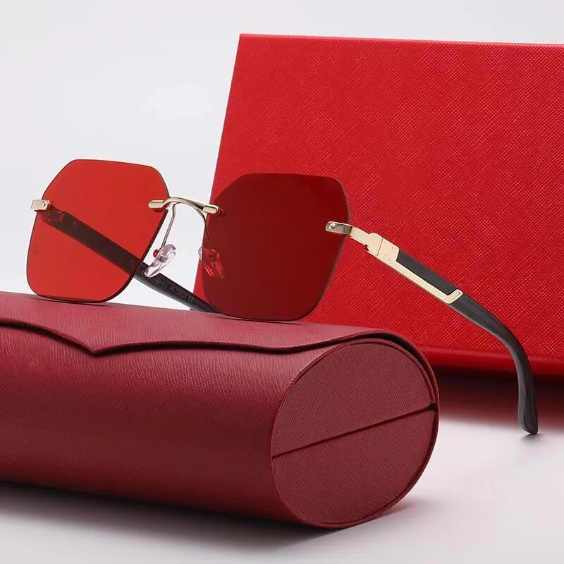 designer sunglasses for men women mirror Square Rimless frame sunglass classic vintage eyewear Anti-UV cycling driving_voghion.com