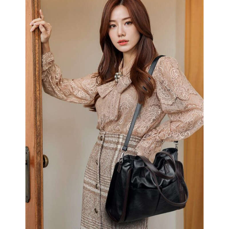 Weich Lieder Grouss Kapazitéit Handtasche Crossbody Tasche Moud Damen Tote Tasche Mamm Tasche_voghion.com
