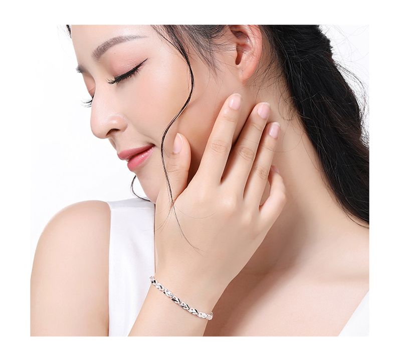 Love Style New Plating To Heart Matching Women's Simple And Personalized Creative XO Bracelet_voghion.com