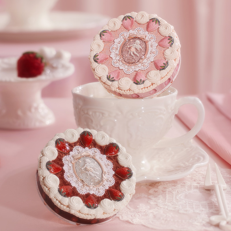 Flower Knows Strawberry Cupid Collection Pressed Powder 9.5g Compact Powder Lightweight Original Makeup Cosmetics_voghion.com