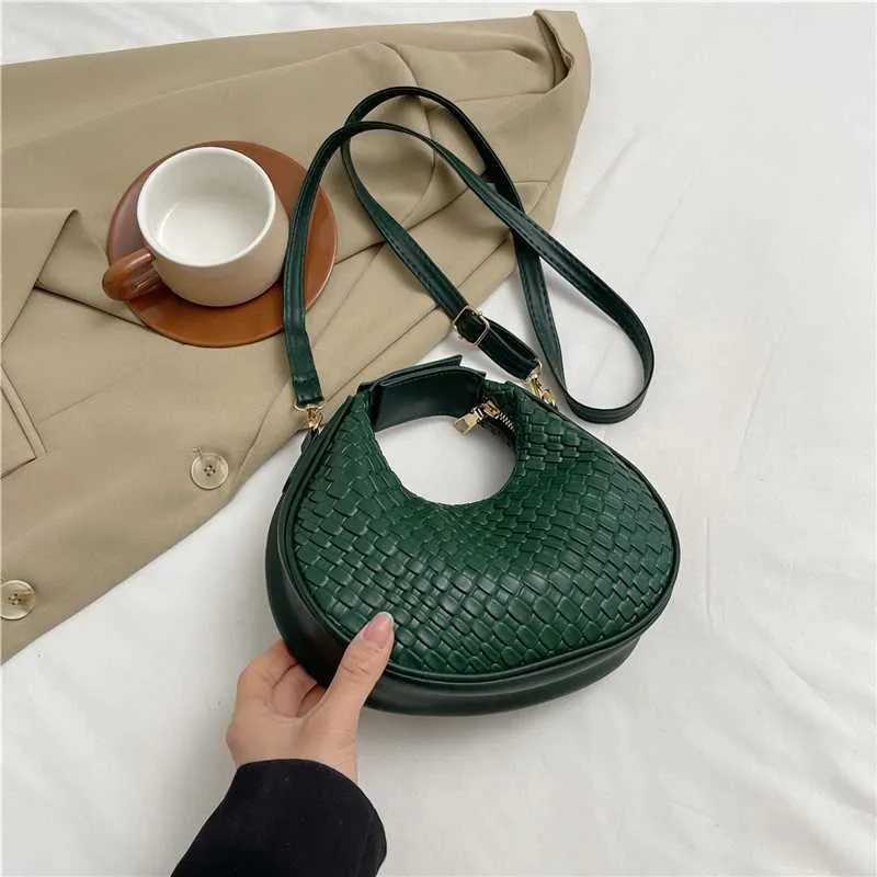 Borsa a tracolla da donna di alta qualità, nuova moda, design di nicchia, stile semplice, borsa a tracolla intrecciata da donna Ba241106_voghion.com