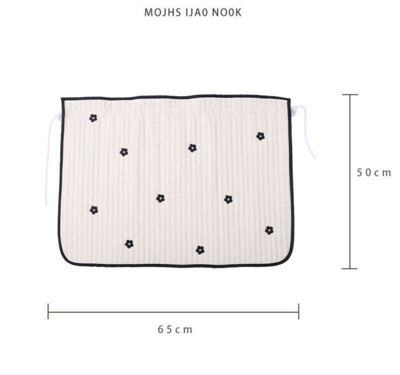 Creative Camellia Flower Printed Embroidered Car Sunshade, Non Punching Suction Cup Type, Rear Universal Version For_voghion.com