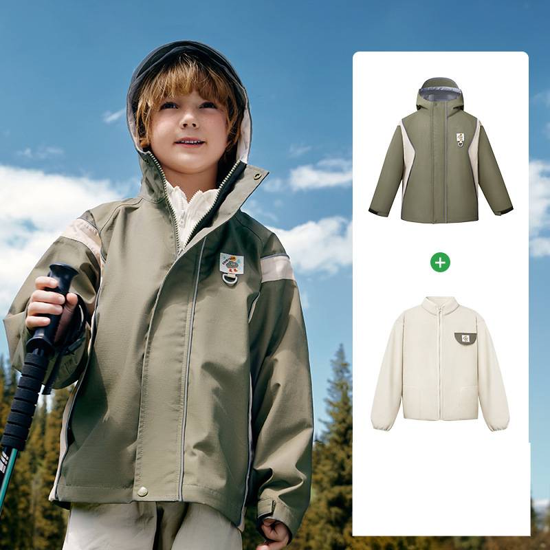 ​​Kids' 3-in-1 Waterproof Windproof Jacket – Thermal Lined All-Season Outdoor Coat For Boys & Girls (Breathable, Parent-Child Matching)​​_voghion.com