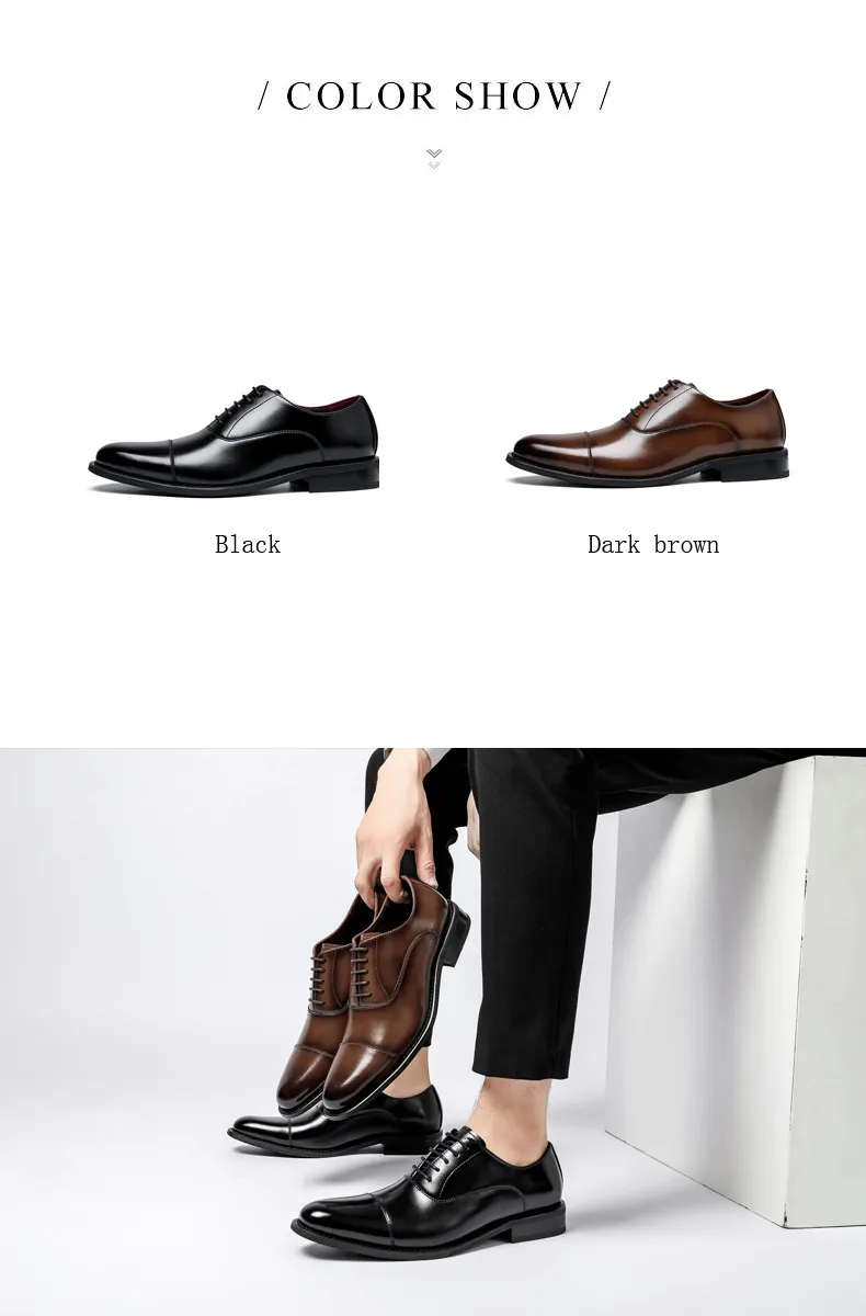 Verslo Oksfordo formalūs vyriški natūralios odos paaukštinti batai, britiško stiliaus, Lhshoe_voghion.com