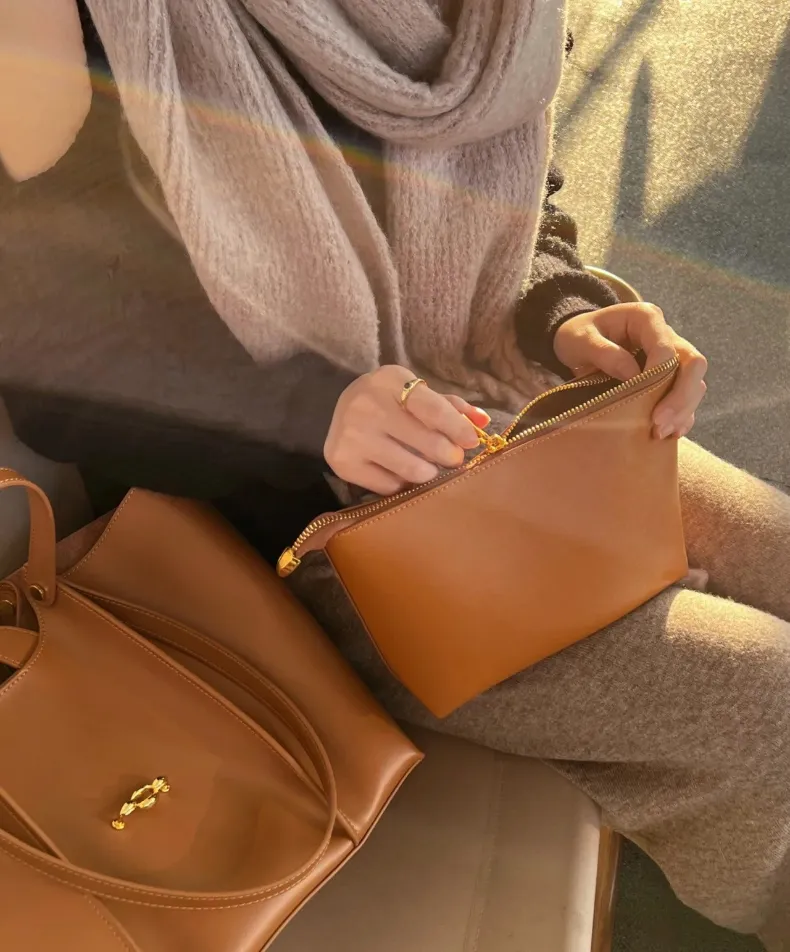 Abendtaschen Echtes Leder Tote Damentasche Herbst- und Wintermode Lässige Handtasche Schulter Große Kapazität Crossbody_voghion.com