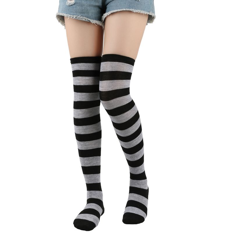 Christmas Knitted Striped Thigh Over Knee COS Anime Party Long Socks Women_voghion.com