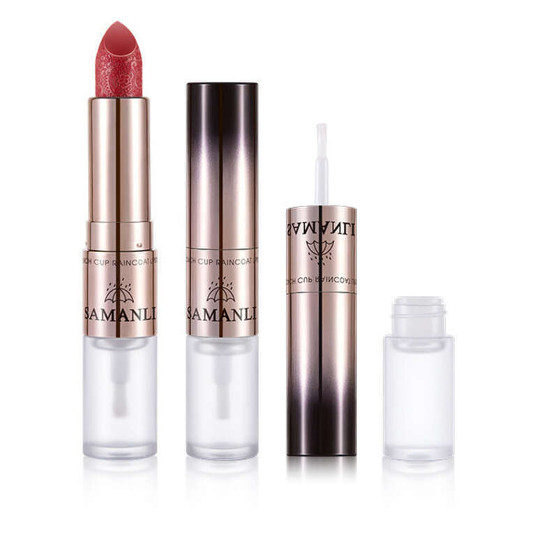 double-ended Raincoat Long-lasting Moisturizing Sculpting Makeup Lipstick Non-sticky Cup Is Not Easy To Fade!_voghion.com
