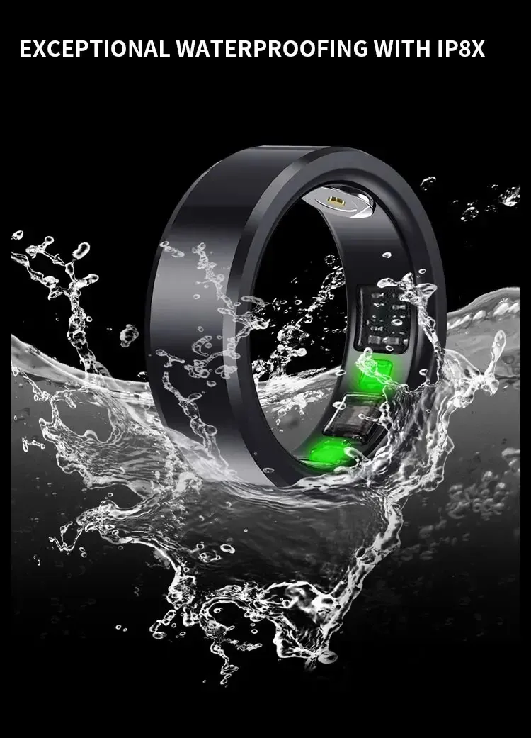 Fashion Health Tracker for Heart Rate Sleep Step Counting Body Temperature Monitoring Smart Finger Ring 240730_voghion.com