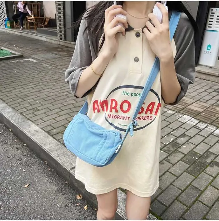 Weibliche 90er Jahre Y2K Canvas Textil Mini Square Umhängetasche für Telefon 2024 stilvolle kleine Größe Stoff Tasche Seite SG Beutel_voghion.com
