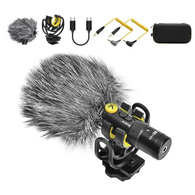 7RYMS MinBo M1 On-Camera Shotgun Kondensatormikrofon för kameror Gopro telefoner och bärbara datorer_voghion.com