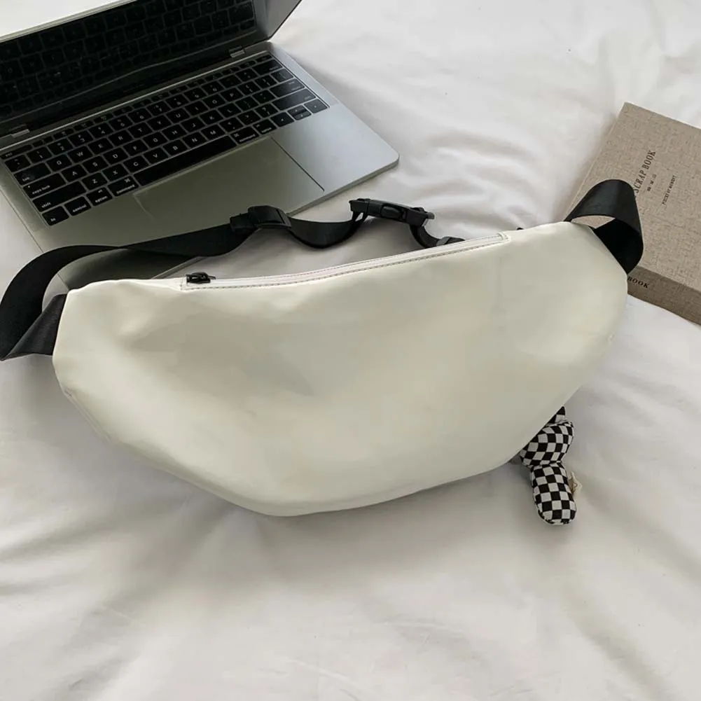 Fashion Fanny Packs Unisex Clear PVC Waist Pouch Multi-functional Letter Printed With Pendant Adjustable Buckle Strap_voghion.com