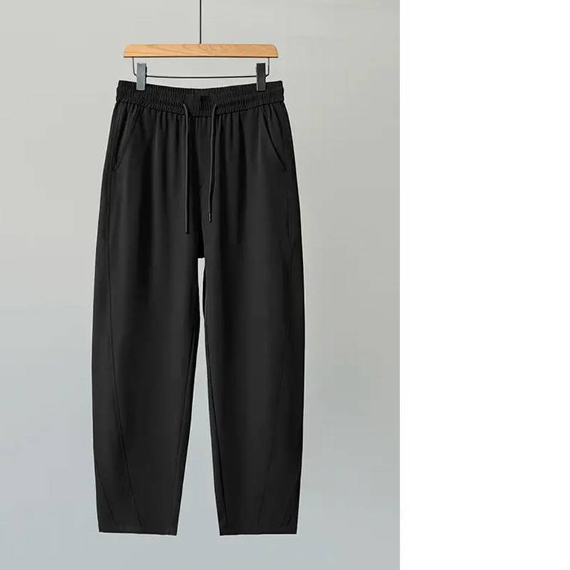 Pantalones chinos drapeados para hombre: pantalones de verano transpirables con corte holgado y silueta entallada unisex para un estilo informal elegante y de oficina._voghion.com