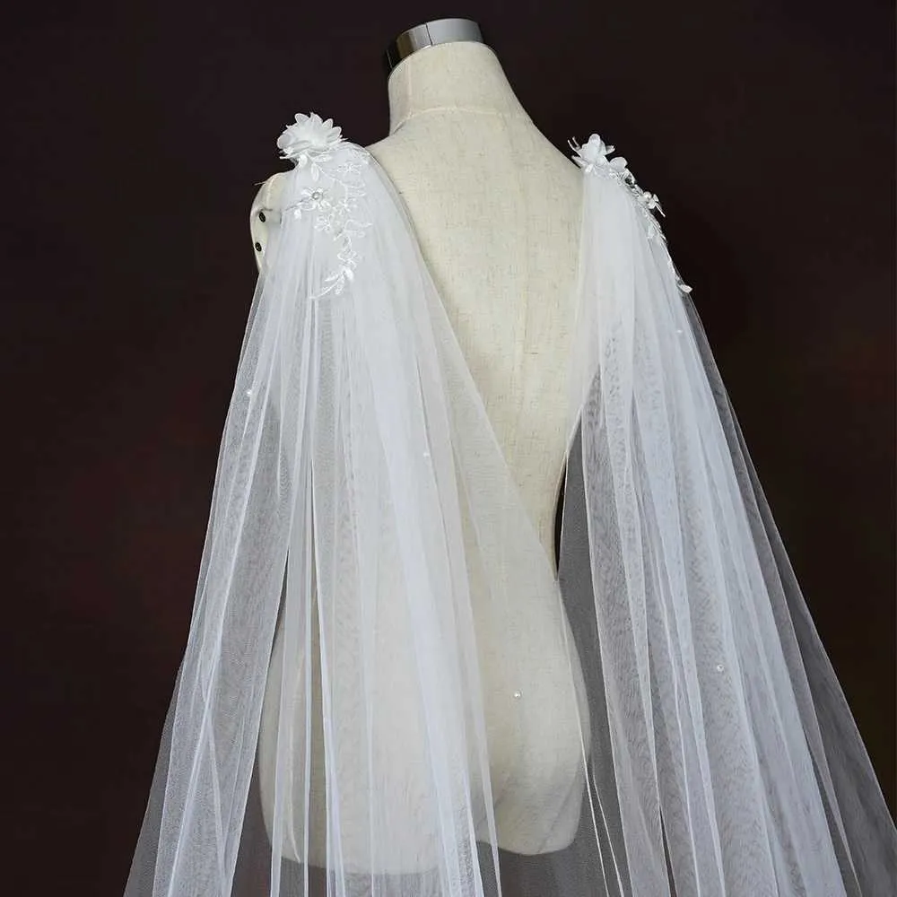 Hair Jewelry Womens Cape Bridal Veils Long Cathedral Style Cloak Slingback Wedding Dress Accessories For Shoulder Shawl_voghion.com