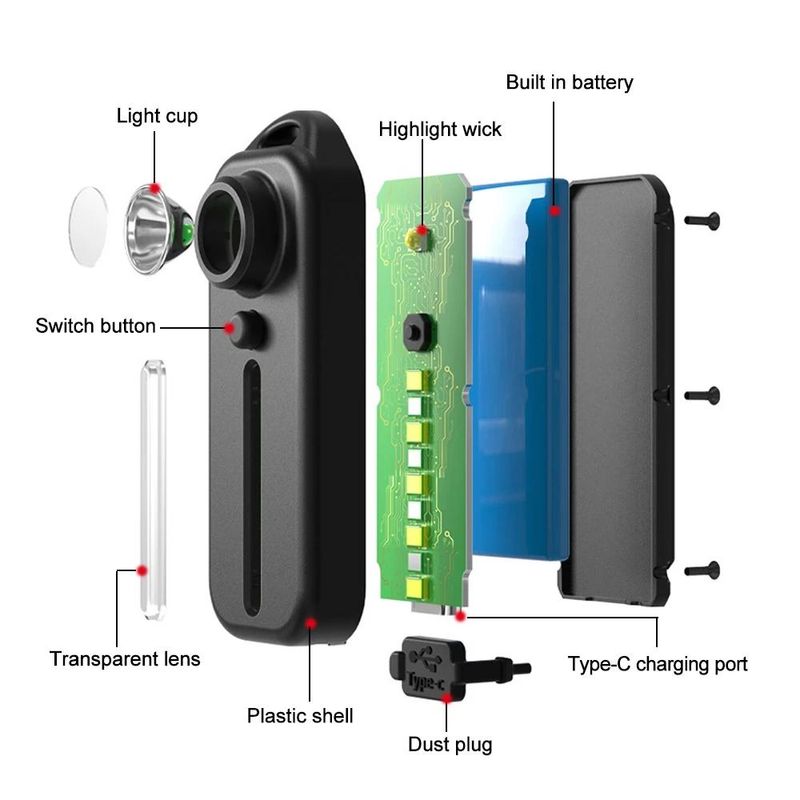 1 Stéck LED Rout Reklam Blo Schëller Police Luucht mat Clip USB Opluedbar Taschenlampen Warig Sécherheets Taschenlamp Vëlo Krich_voghion.com